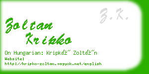 zoltan kripko business card